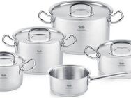 Fissler Topf-Set Original-Profi Collection® Retro, Edelstahl 18/10 (Set, 9-tlg., 3 Kochtöpfe,1 Bratentopf, 1 Stielkasserolle, 4 Metalldeckel), Limited Edition, Made in Germany