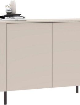 INOSIGN Sideboard Lido, 131 cm breit, 2 Türen, Anrichte, Kommode, Stauraumschrank, Formgebogenes MDF, Stirnseiten mit Rundung, Push-to-open, Metallfüße