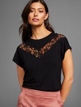 Laura Scott Rundhalsshirt angeschnittene Kurzarmärmel, figurumspielende Passform