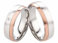 Edelstahlringe E154 mit Zirkonia oder Diamant und Gravur - Aholming