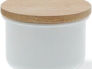 Honeyware Frischhaltedose, Emaille, Kunststoff, (1-tlg), auslaufsicher, bruchfest, mit hochwertigem Holzdeckel