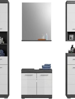INOSIGN Badmöbel-Set Siena, 5 teilig, bestehend aus:, (Set, 5-St), Hochschrank, WBU, Spiegel, Unterschrank, Hängeschrank