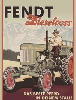 Schönes Holzschild Fendt Dieselross - Das beste Pferd Wandbild 12x18 cm - München