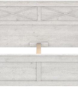 FORTE Bett KASHMIR, Belastbarkeit 250 KG, dekoratives Kopfteil (Liegefläche 180 x 200 cm, B x H x T: ca. 191 x 99x 210 cm), Bett im Landhaustil, pflegeleicht, Dekor Pinie Weiß