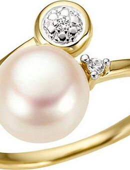 Firetti Perlenring Schmuck Geschenk Gold 333 Damenring Goldring Fingerring, mit Diamanten