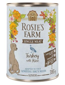 Rosie's Farm Single Meat Senior 6 x 395 g - Truthahn & Reis