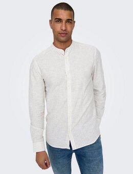 ONLY & SONS Langarmhemd ONSCAIDEN LS MAO STRIPE LINEN SHIRT NOOS