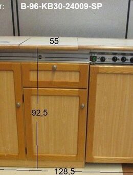 30 mBar! Küchenblock Bürstner Amara, Küchenzeile Wohnmobil komplett ca 128,5 x 55 (H92,5) cm mit 30mBar Kocher, Kühlschrank, Spüle RM4230 Sonderpreis aus Bürstner Amara 485TN BJ95 - Schotten Zentrum