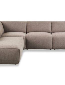 andas Ecksofa Noord mit Kedernaht, Breite 282 cm, L-Form, Webstoff, mit Wellenunterfederung, Massivholzrahmen