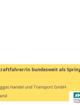 Gefahrgutkraftfahrer/in bundesweit als Springer (m/w/d) - Berlin Mitte