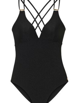 JETTE Badeanzug Giulia mit goldfarbener Glanzbeschichtung und Accessoires