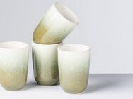 Gipfelstück Becher Flussufer, Steinzeug, außergewöhnlicher, visueller Farbverlauf, 350 ml, 4er Set
