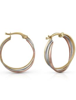 Fascination by Ellen K. Paar Creolen Gold 585 dreifarbig 20mm Durchmesser