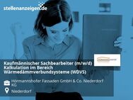 Kaufmännischer Sachbearbeiter (m/w/d) Kalkulation im Bereich Wärmedämmverbundsysteme (WDVS) - Niederdorf