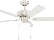 EGLO LED Deckenleuchte CADIZ Deckenventilator, Ventilatorfunktion, Leuchtmittel wechselbar, Deckenlampe, Ventilator mit Licht, Zugkette, Wendeflügel, Ø 107 cm