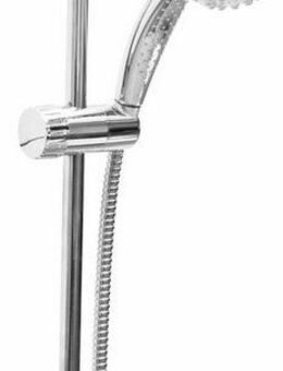 CORNAT Duschsystem Handbrause 75 mm - 8 Strahlarten: Normal-, ECO-, Soft & Massage, Höhe 60 cm, 8 Strahlart(en), Komplett-Set, Anti-Kalk & Wasserspareinsatz - 150cm Brauseschlauch - 59cm Wandstange