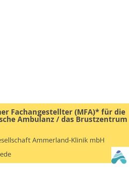 Medizinischer Fachangestellter (MFA)* für die gynäkologische Ambulanz / das Brustzentrum - Westerstede