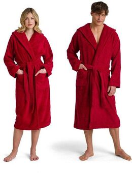 Möve Unisex-Bademantel Superwuschel Kapuze, ideal für Sauna & Spa, Hotelbademantel, Langform, Walkfrottee, Kapuze, Gürtel, in Uni
