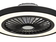 GLOBO LIGHTING Deckenleuchte BLIZZAK, Timerfunktion, LED fest integriert, Deckenventilator Metall schwarz matt, LED
