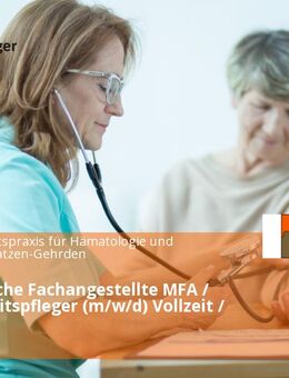 Medizinische Fachangestellte MFA / Gesundheitspfleger (m/w/d) Vollzeit / Teilzeit - Laatzen