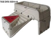 Tabbert Seitenblende Heckverkleidung mit Dreiecksrückstrahler beige Wohnwagen gebraucht RECHTS Sonderpreis / Reflektor - Schotten Zentrum