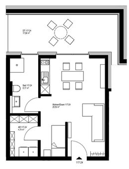 Erstbezug: Exklusives 1,5 Zimmer Penthouse, Dachterrasse, EBK, Bad - Osnabrück
