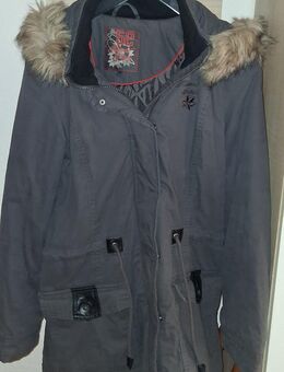 Damen Winterparka mit Kapuze Gr. 38 grau gefüttert - Görlitz