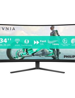 Philips 34M2C3500L Curved-Gaming-Monitor (86,4 cm/34 ", 3440 x 1440 px, WQHD, 0,5 ms Reaktionszeit, 180 Hz, VA LCD)