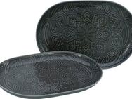 CreaTable Servierplatte Orient Mandala, Porzellan, (Set, 2-tlg), Servierset, je 28x20 cm