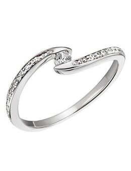 Firetti Fingerring Schmuck Geschenk Silber 925 Silberring Ring Welle glitzernd, mit Zirkonia (synth)