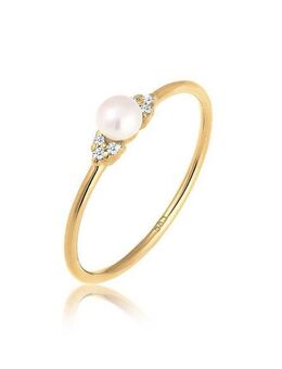 Elli DIAMONDS Verlobungsring Verlobung Perle Diamant (0.03 ct) 585 Gelbgold
