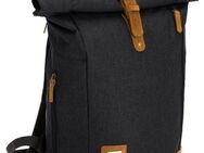 Fillikid Wickelrucksack Rolltop Berlin, schwarz melange, inkl. Wickeltunterlage