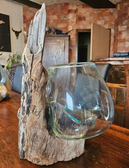 Glasvase Wurzelholz Glasvase, Blumenvase, Liqva Vase, Unikat, Gamalholz Vase Dekoration GAMALVASE001 - Wehr (Rheinland-Pfalz)