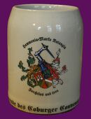 Bierkrug Keramik 0,5Liter , Studentika , Präsidierende des Coburger Convents 1997/98 , Höhe 13cm , K6 in 02828