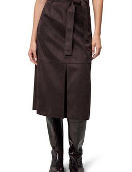Zero Midirock Damen Midirock mit Bindegürtel Gürtel