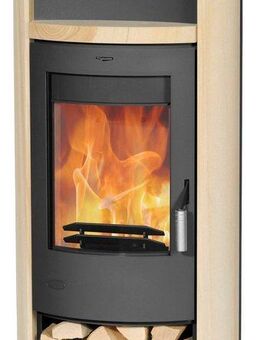 Fireplace Kaminofen Alicante Loticstone, 8,0 kW, Zeitbrand, edler Sandstein, Tee- und Holzfach