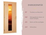 Karibu Sauna "Leona" mit Energiespartür naturbelassen, BxTxH: 231 x 231 x 198 cm, 38 mm, aus hochwertiger nordischer Fichte