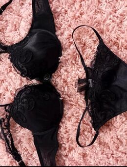 BH Set Schwarz String Damenwäsche - Velbert