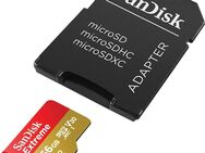 Speicherkarte 256GB MicroSDXC SanDisk Extreme, A2, V30, UHSIII, 200MB/s, inklusive SD Adapter, Windows 10 & 11 Update - 01-2024 - Fürth