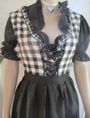NEU * 3 -teiliges Lace-Spitzen Nostalgie Brauchtum Folklore Trachten Volks-Oktoberfest Karo Dirndl Kleid "lukas * Landhaus und Trachtenmode" Gr. 40/ M * schwarz * weiß * black and withe * in 88499