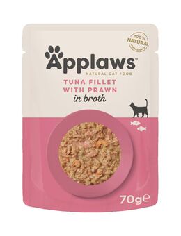 Applaws Cat Natural in Brühe 12 x 70 g - Thunfisch mit Pazifik-Garnelen