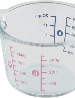 Emsa Messbecher Prep&Bake, Glas, (1-St), doppelte Skalierung f. feste & flüssige Zutaten, Ausgießlippe