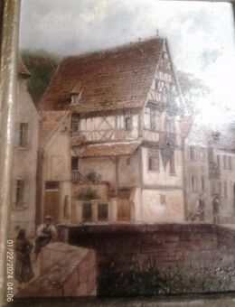 Spätromantiker deutsche Malschule : "Dorfidyle wohl Mühlacker Dürrmenz " - Sternenfels