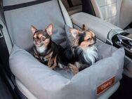 Hundesitz Hundebett & Transportbett 2in1 Autositz GRAVUR mit Namensschild Set 4 - Wuppertal