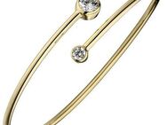 JOBO Armreif, 925 Silber vergoldet mit 2 Zirkonia