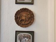 Rustikales Wanddeko-Set – Holzrelief & 2 gerahmte Bilder - Oberhausen