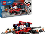 LEGO® F1® Boxenstopp mit Boxencrew und Ferrari Flitzer (60443), LEGO City Konstruktionsspielsteine, (322 St), LEGO City, Made in Europe