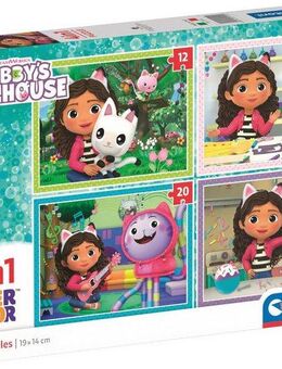 Clementoni® Puzzle Supercolor, Gabby's Puppenhaus - 4 Puzzles, 72 Puzzleteile, Made in Europe