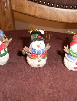 Weihnachtsdeko Hänger/ 3 Schneemänner/ NEU/ handbemalt /OVP - Duisburg
