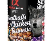 4 + 2 gratis! 6 x 400 g alpha spirit Dog Meatballs - Huhn & Kurkuma